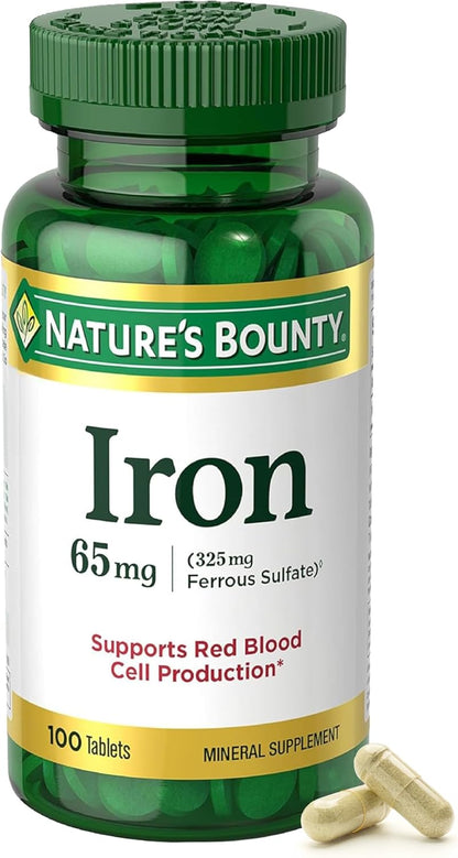 Hierro, 100 tabletas de 65mg, Nature's Bounty