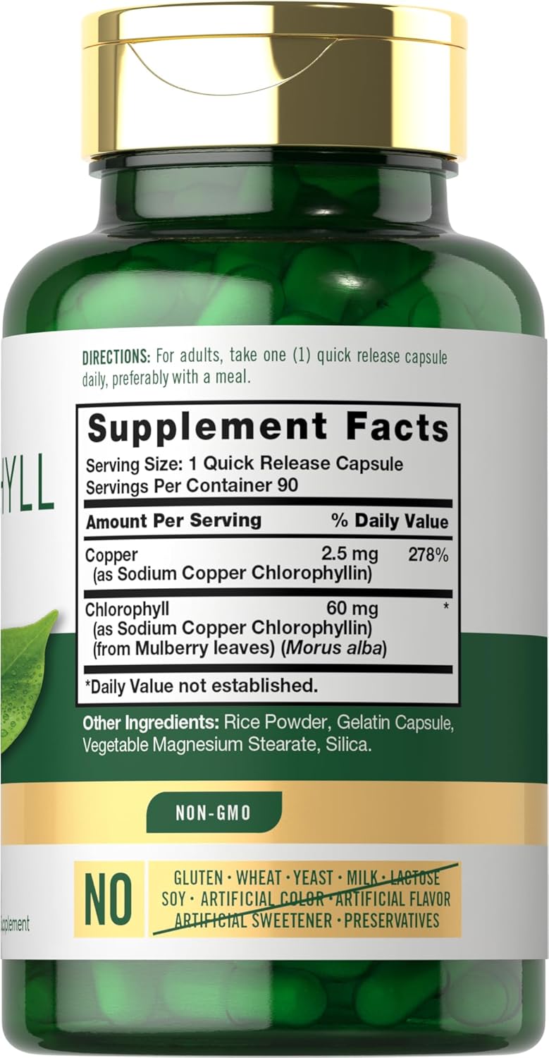 Carlyle, Clorofila, 60mg por servicio, 90 capsulas