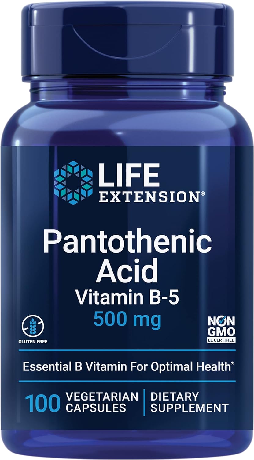 Ácido pantoténico, 100 Capsulas de 500 mg, Life Extension