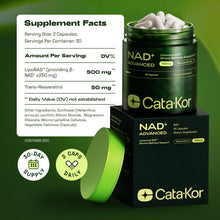 Cata-Kor, NAD+ avanzado , suplemento con resveratrol, 60 capsulas de 500mg