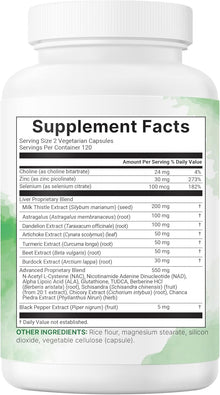 Mircro ingredients, Liver+ Advanced con cardo mariano, diente de leon, NAD, Berberina y glutatione, 240 Capsulas vegetales