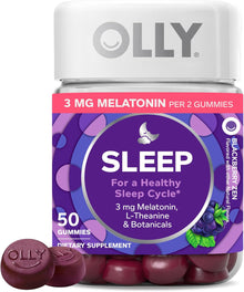 OLLY, Gomitas de melatonina de 3mg con L-theanina, 50 Unidades