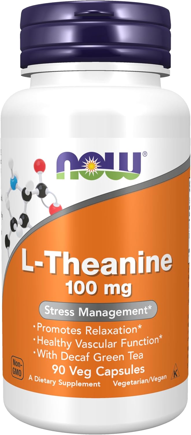 Now Foods, L-teanina, 100mg por servicio, 90 Capsulas veganas