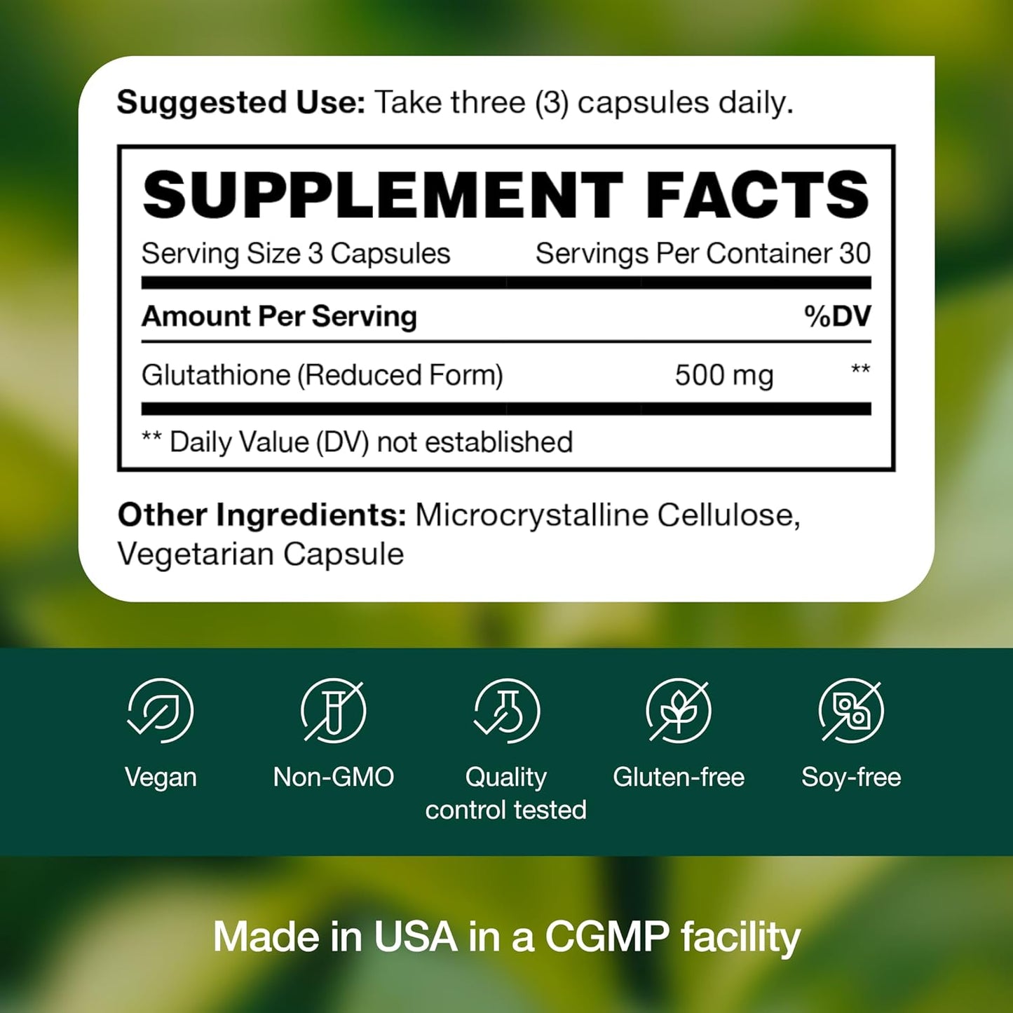 Fresh Nutrition, Glutation de 500mg, 90 capsulas