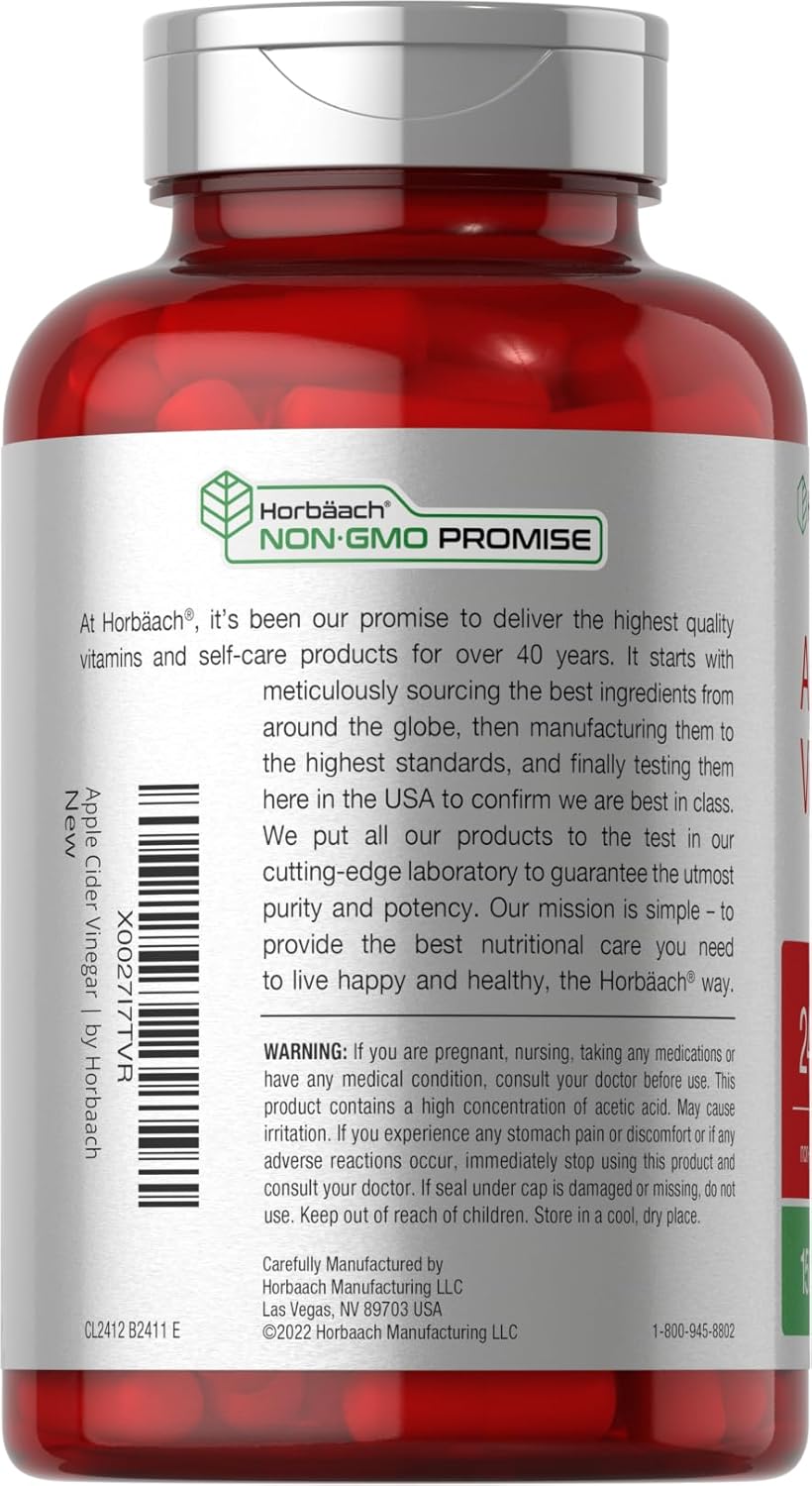 Horbäach, Vinagre de manzana, 2400 mg, 150 Capsulas