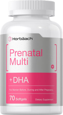 Multivitamínico prenatal con DHA para mujer - 70 cápsulas blandas - Horbäach