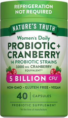 Nature's Truth, Probióticos para mujeres + Cranberry, 5 mil millones de CFU, 40 Capsulas