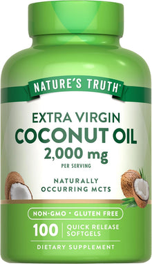 Nature's Truth, Capsulas de aceite de coco extra virgen, 2000 mg por servicio, 100 Capsulas