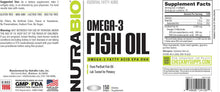 NutraBio, Aceite de pescado Omega 3, 150 Capsulas Softgel de 2000 mg