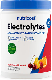 Nutricost, Electrolitos en polvo, 60 Servicios de Vitaminas y minerales