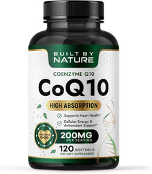 Built by Nature, Coenzima Coq10, 200mg por servicio, 120 Capsulas