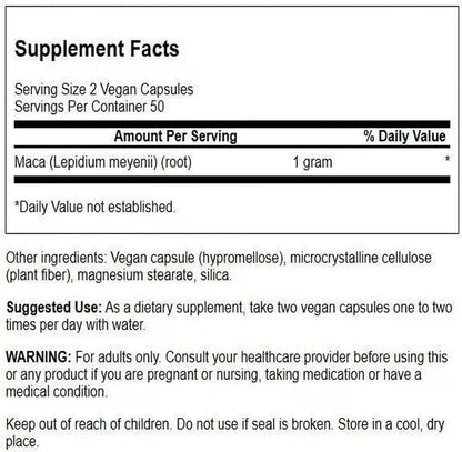 Swanson, Suplemento de Maca, 100 Capsulas con 500 mg