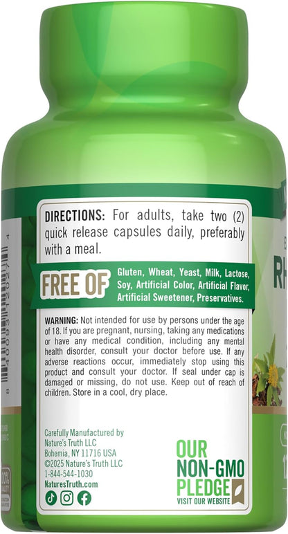 Rhodiola Rosea Extra fuerte |120 capsulas de 2000 mg | Nature's Truth