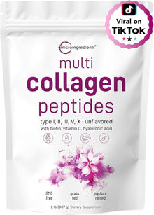 Micro Ingredients, Polvo de Colágeno con Péptidos Hidrolizados, 2 Libras equivalente a 82 Servicios