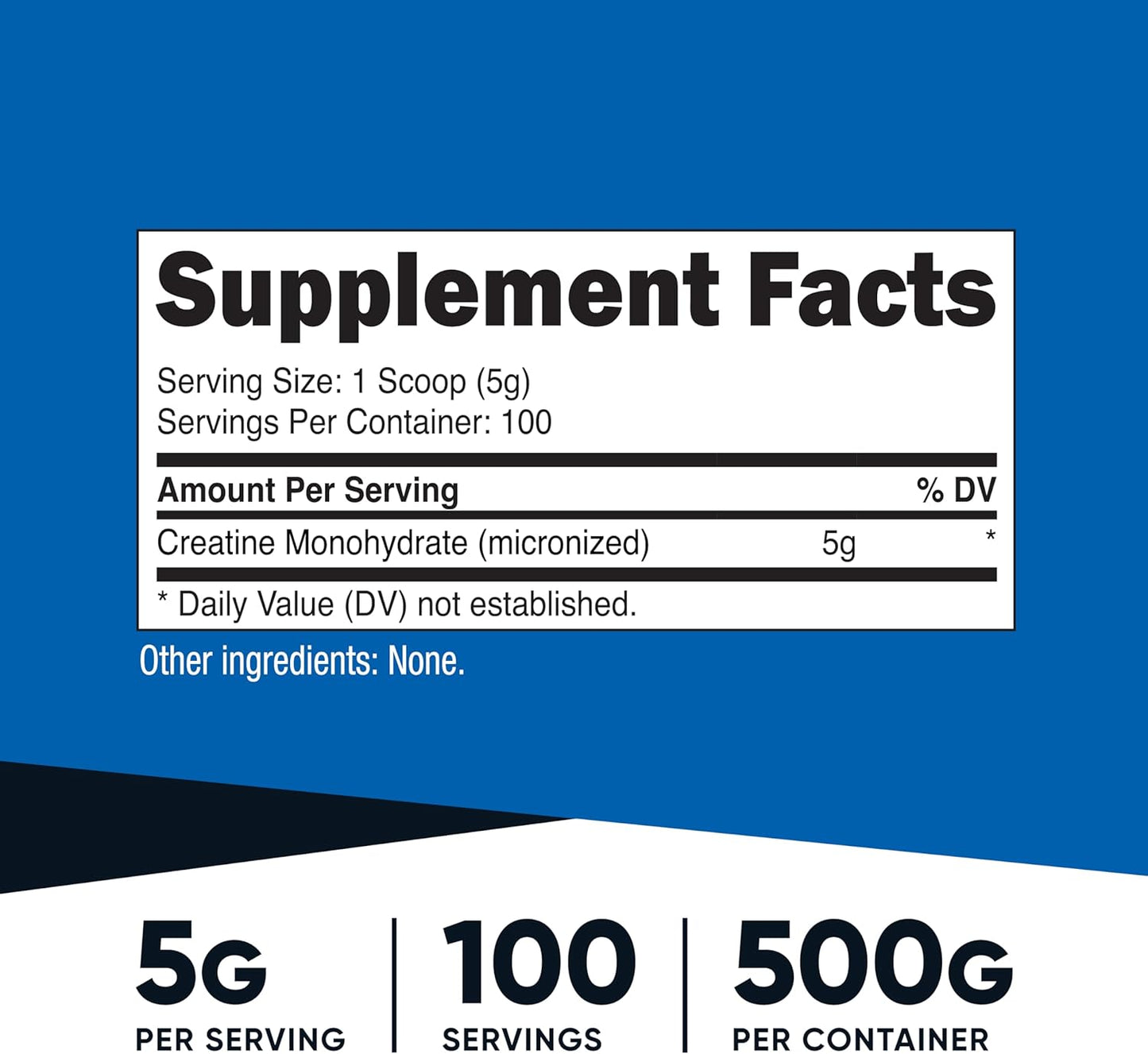 Nutricost, Creatina monohidratada de 100 servicios