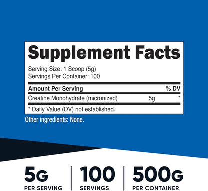 Nutricost, Creatina monohidratada de 100 servicios