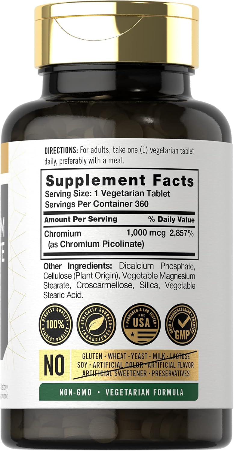 Chromium Policonate, 360 capsulas de 1000mcg, Carlyle