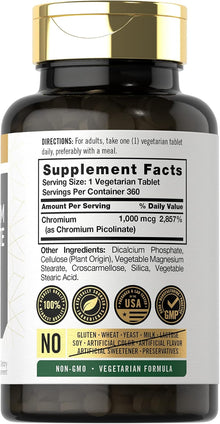 Chromium Policonate, 360 capsulas de 1000mcg, Carlyle