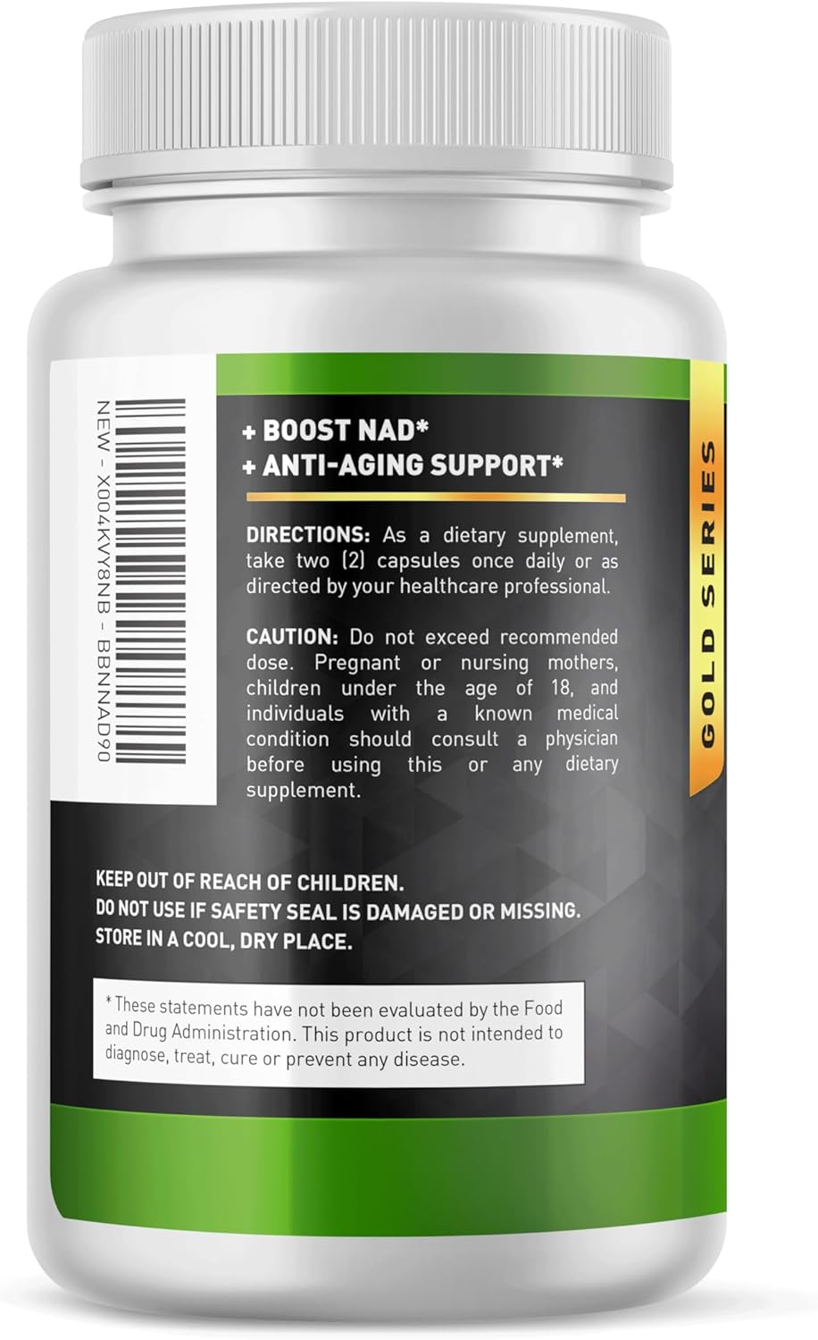 Built by Nature, NAD+ con ribósido de nicotinamida, quercetina y trans-resveratrol, 900mg, 90 Capsulas