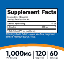 Nutricost, L-Citrulina de 1000 mg, 120 Cápsulas
