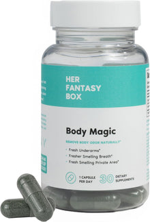 Her Fantasy Box, Body Magic, Clorofila con Perejil y hoja de menta, 100mg, 30 Capsulas