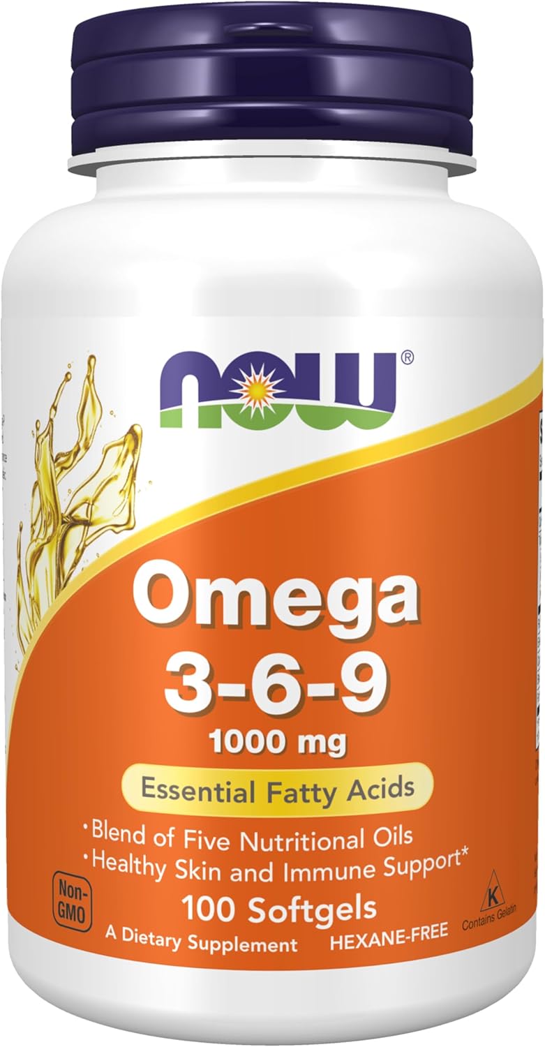 Now Foods, Omega 3-6-9, 1000mg por servicio, 100 softgel