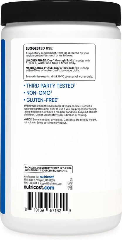 Nutricost, Creatina monohidratada de 100 servicios
