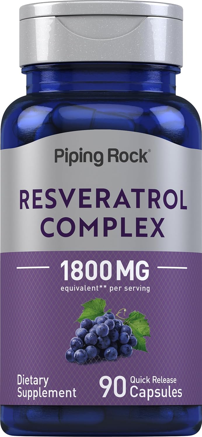 Complejo de resveratrol | 90 capsulas de 1800 mg | Piping Rock