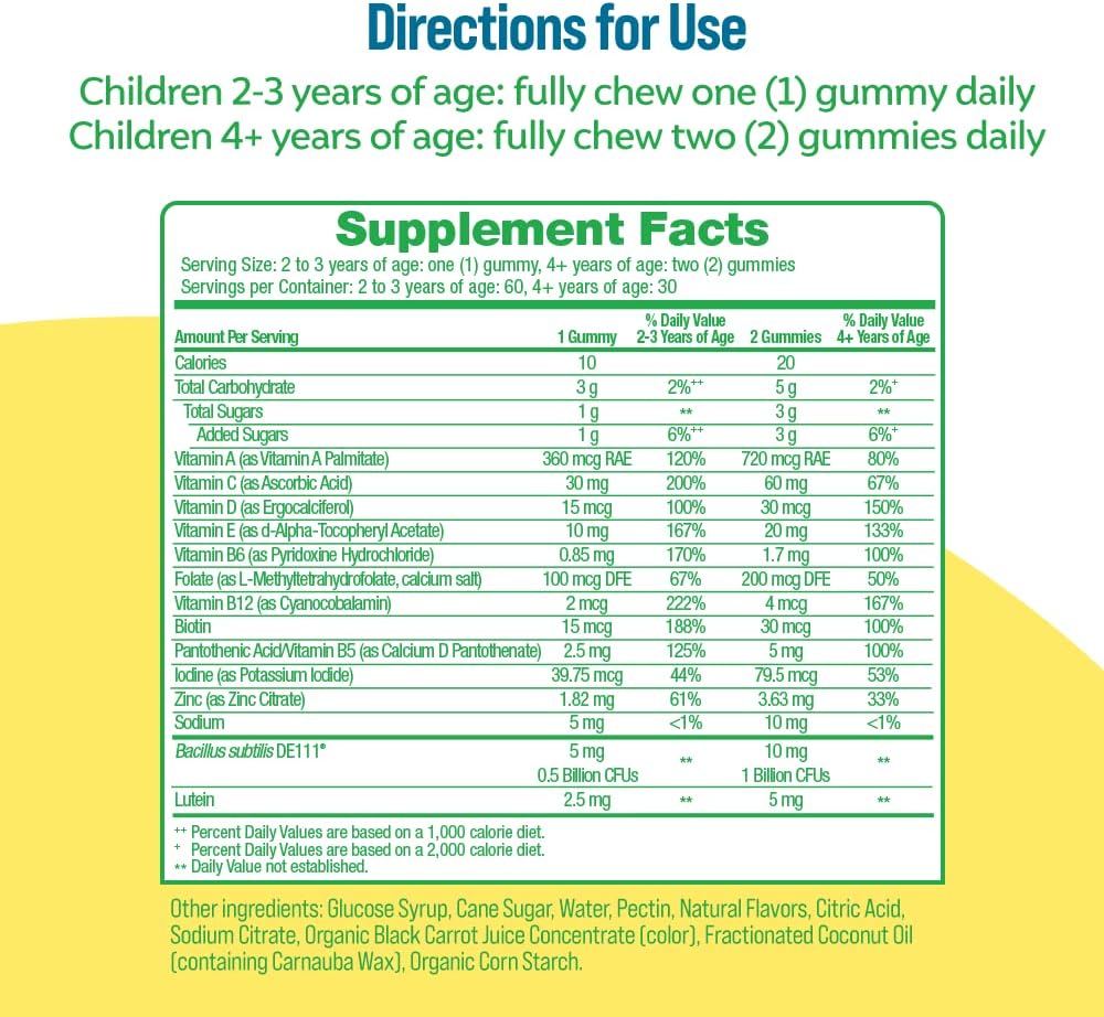 Gomitas multivitamínicas con probióticos para niños | 60 unidades | Culturelle