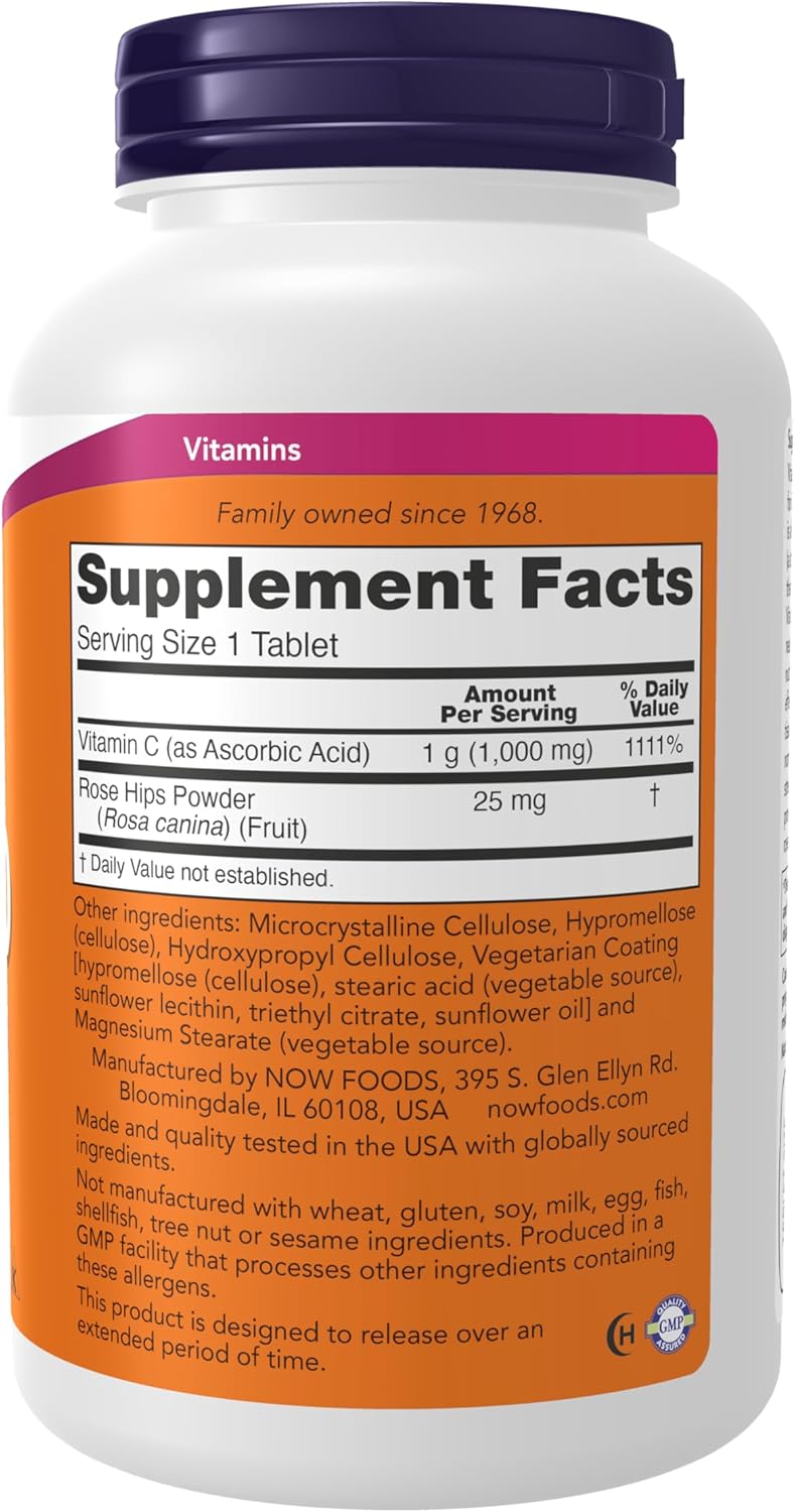 Vitamina C-1000 | 250 tableyas de rapido absorcion | Now Foods