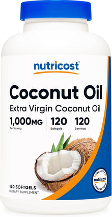 Aceite de coco en capsulas | 120 Capsulas blandas de 1000 mg | Nutricost