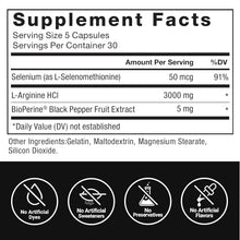 Force Factor, L-arginina y óxido nítrico con BioPerine, 3000mg por servicio, 150 Capsulas