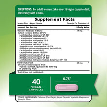Nature's Truth, Probióticos para mujeres + Cranberry, 5 mil millones de CFU, 40 Capsulas
