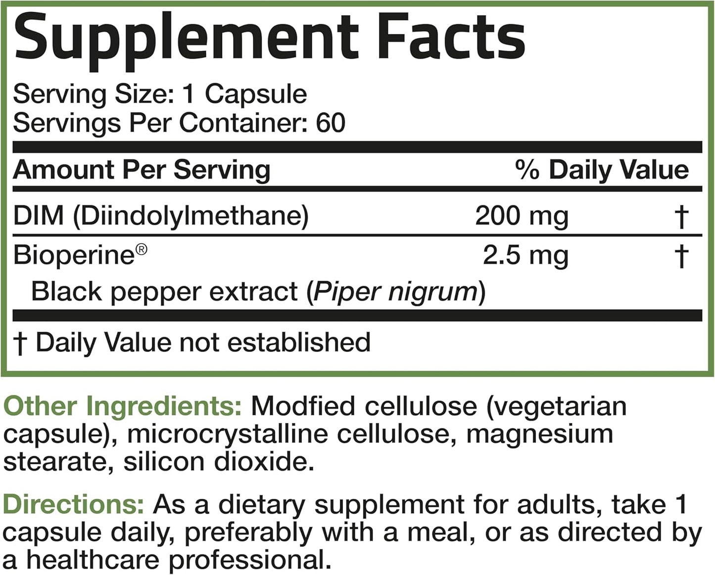Bronson, Suplemento de Dim Diindolilmetano de 200mg, 60 capsulas
