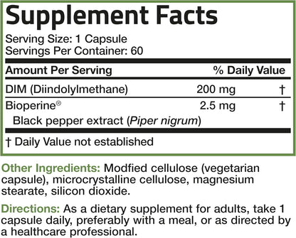Bronson, Suplemento de Dim Diindolilmetano de 200mg, 60 capsulas