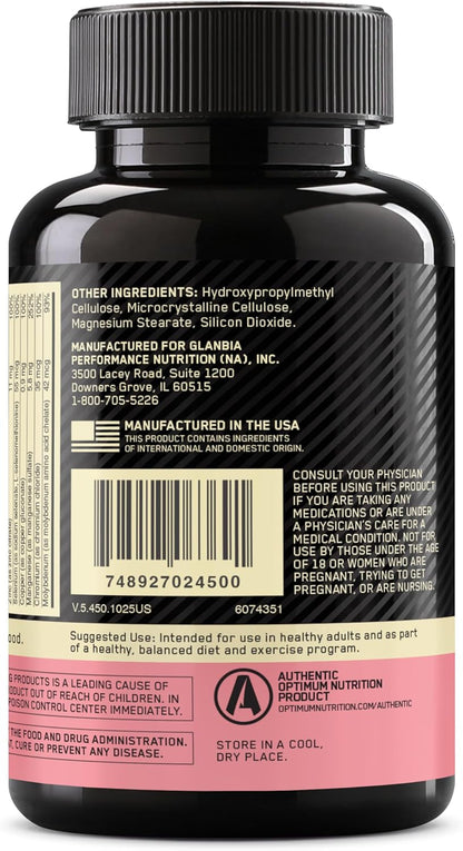 Optimum Nutrition, Opti-Women, Multivitaminico para mujeres, 60 Capsulas
